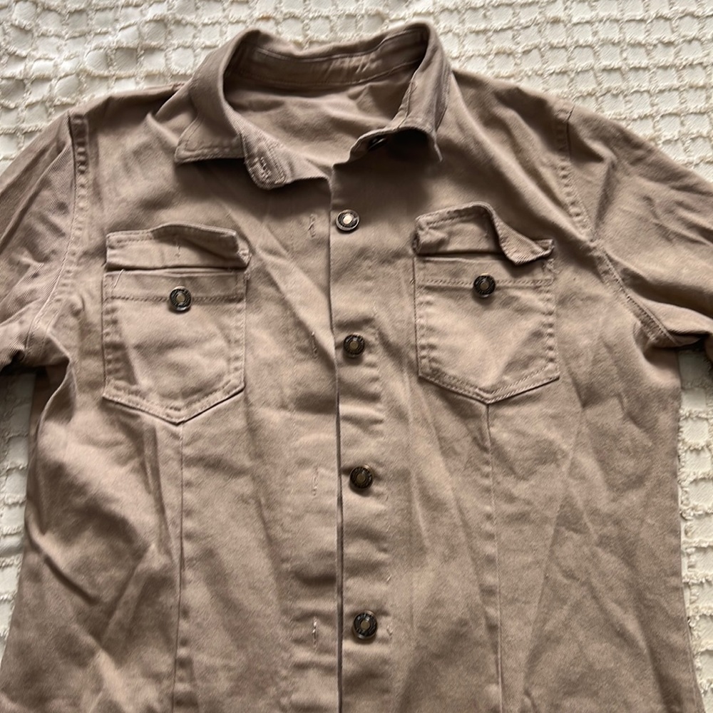 Tan/Ripped Jean Jacket/S-M(4-6)